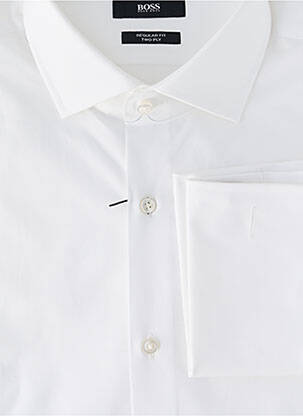 Chemise manches longues poignets boutonnés blanc HUGO BOSS homme