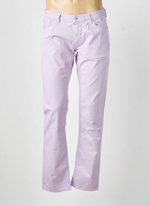 Jeans coupe droite fermeture zippée sous rabat boutonné taille normale violet ARMANI homme