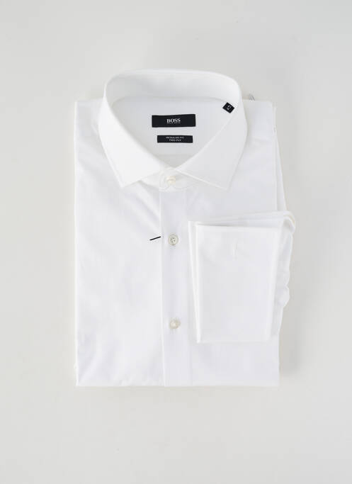 Chemise manches longues poignets boutonnés blanc HUGO BOSS homme