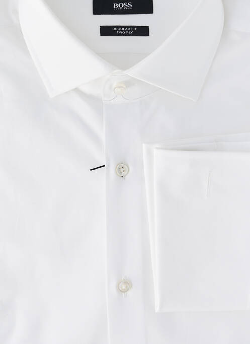 Chemise manches longues poignets boutonnés blanc HUGO BOSS homme