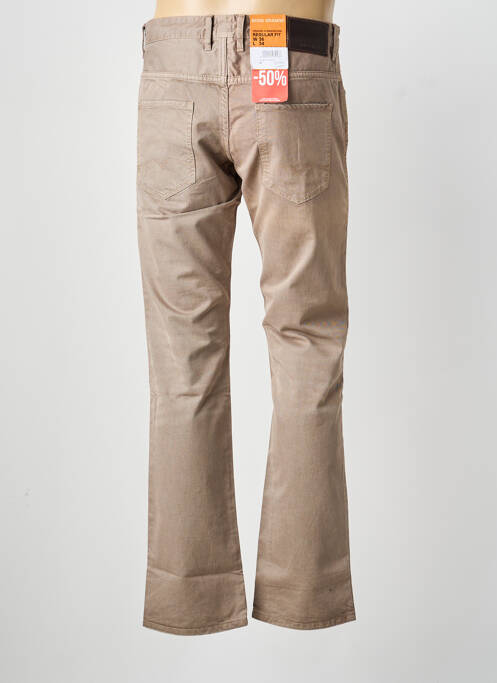 Jeans coupe droite beige HUGO BOSS homme
