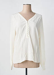 Blouse légère et transparente manches longues beige HUGO BOSS femme