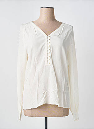Blouse légère et transparente manches longues beige HUGO BOSS femme