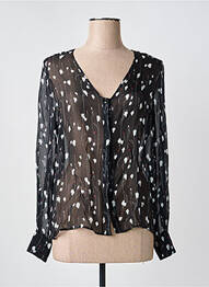 Chemisier imprimé fantaisie manches longues noir HUGO BOSS femme