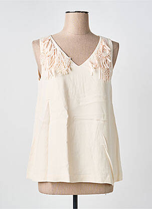 Top coupe fluide sans manche beige MARC CAIN femme