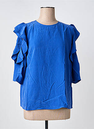 Top coupe fluide manches 3/4 bleu HUGO BOSS femme
