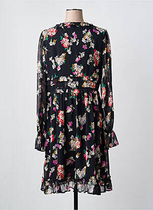 Robe mi-longue imprimé fleurs manches longues noir LIU JO femme