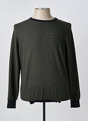 Pull maille souple et aérée manches longues gris HUGO BOSS homme