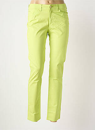 Pantalon slim tissage popeline taille normale vert ARMANI femme