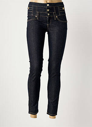 Jeans skinny tissage brut taille haute bleu LIU JO femme