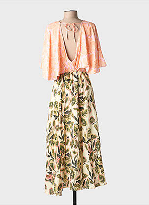 Robe longue manches courtes manches courtes rose SHAHE LELE femme