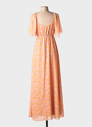Robe longue manches courtes manches courtes orange RELISH femme