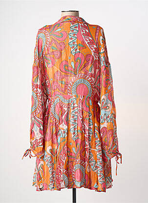Robe mi-longue imprimé fantaisie manches longues orange SUNDRESS femme