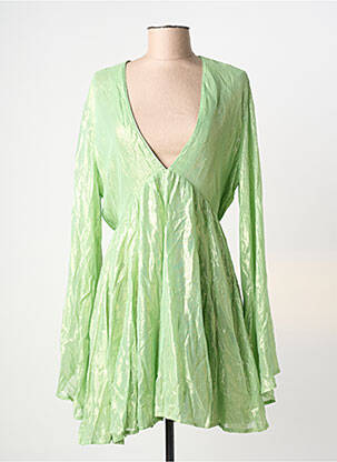 Robe mi-longue manches longues manches longues vert SUNDRESS femme