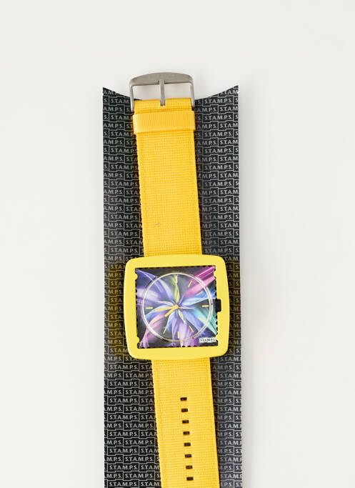 Montre jaune STAMPS femme
