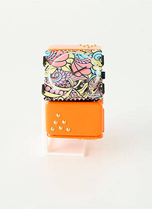 Montre orange STAMPS femme