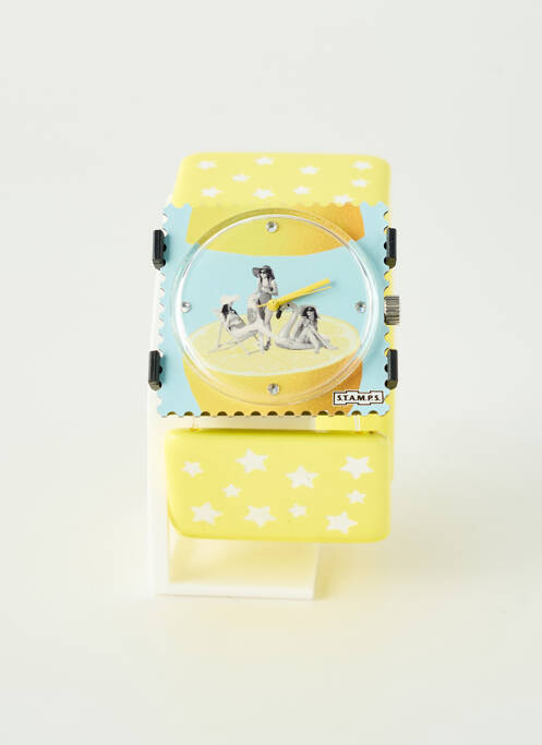 Montre jaune STAMPS femme