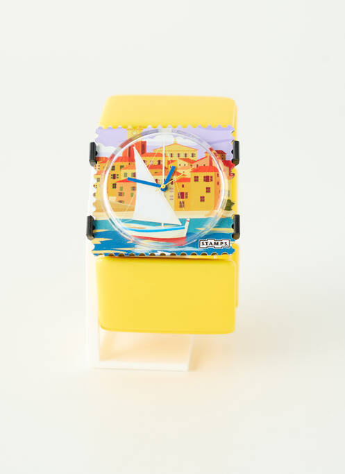 Montre jaune STAMPS femme
