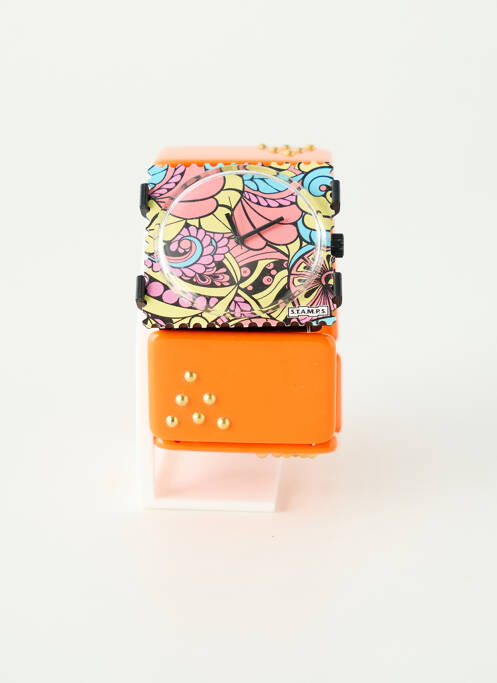Montre orange STAMPS femme