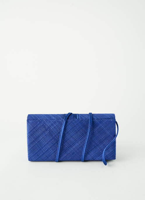 Sac fermeture rabat pressionné forme rectangulaire bleu MADDOX femme