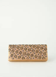 Sac fermeture rabat pressionné forme rectangulaire or EVASION femme