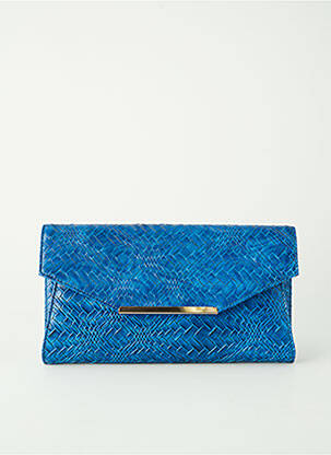 Sac fermeture rabat pressionné forme rectangulaire bleu OLGA BERG femme