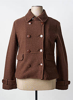 Manteau court coupe droite sans capuche marron PAUL BRIAL femme