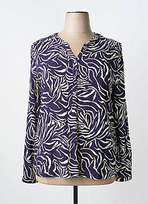 Blouse imprimé fantaisie manches longues bleu LE PETIT BAIGNEUR femme