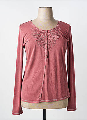 Top coupe cintrée manches longues rose YERSE femme