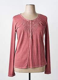 Top coupe cintrée manches longues rose YERSE femme