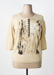 Top imprimé fantaisie manches 3/4 beige CAP JULUCA femme