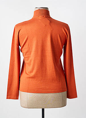 Pull col roulé coupe cintrée manches longues orange CHANTAL DELERRA femme