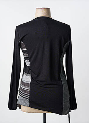 Top imprimé fantaisie manches longues noir KATMAI femme