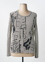 Top imprimé fantaisie manches longues gris CAP JULUCA femme