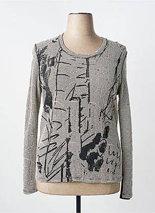 Top imprimé fantaisie manches longues gris CAP JULUCA femme