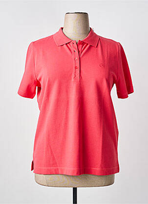 Polo fermeture boutonnée sur le devant manches courtes rouge GELCO femme