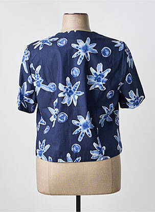 Chemisier imprimé fantaisie manches courtes bleu JEAN GIRARD femme