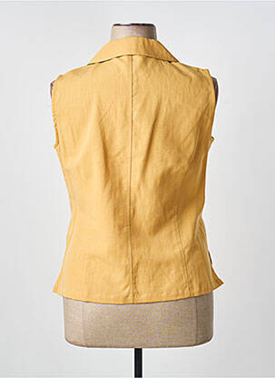 Chemisier coupe cintrée sans manche jaune FEDORA femme