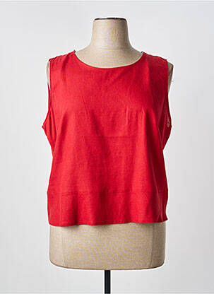 Top sans manche sans manche rouge FEDORA femme