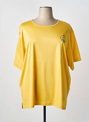 T-shirt coupe droite manches courtes jaune CLAUDE DE SAIVRE femme