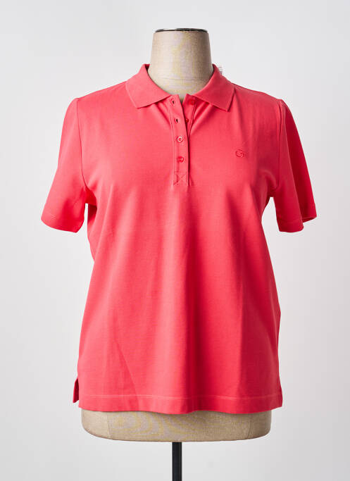 Polo fermeture boutonnée sur le devant manches courtes rouge GELCO femme