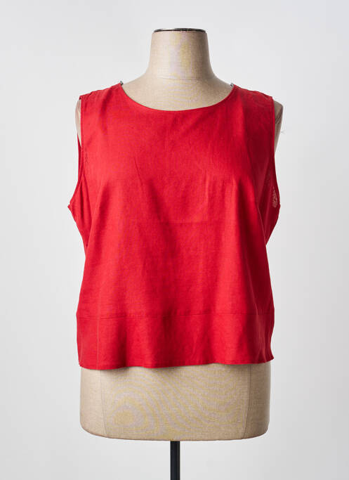 Top sans manche sans manche rouge FEDORA femme