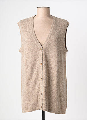 Gilet sans manche coupe cintrée marron FINETTE femme