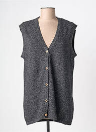 Gilet sans manche maille tricot gris FINETTE femme