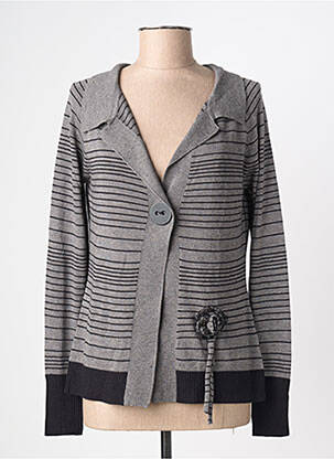 Gilet manches longues stretch gris SOLOLA femme