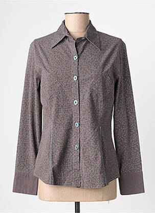 Chemisier coupe cintrée manches longues gris CARNET DE BORD femme