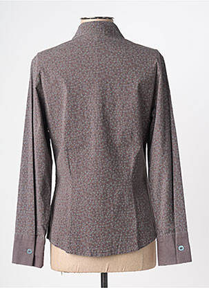 Chemisier coupe cintrée manches longues gris CARNET DE BORD femme