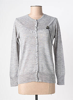Gilet manches longues resserrée sur le bas gris YERSE femme
