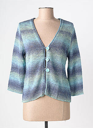 Gilet manches longues manches 3/4 bleu CLAUDE DE SAIVRE femme