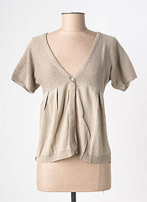Gilet manches courtes fermeture boutonnée sur le devant beige YERSE femme